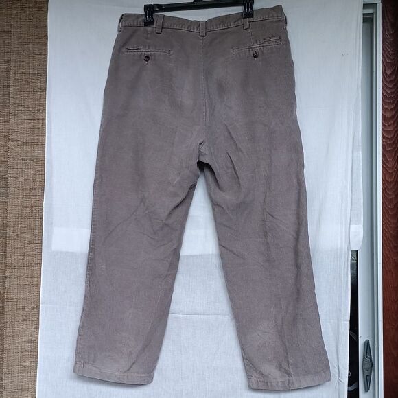 Haggar Tan Corduroy Pants Classic Straight-Leg - Picture 3 of 4